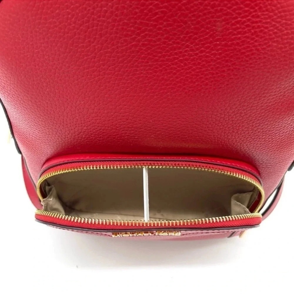 Michael Kors Medium Jaycee Backpack Red/Gold - Picture 9 of 13